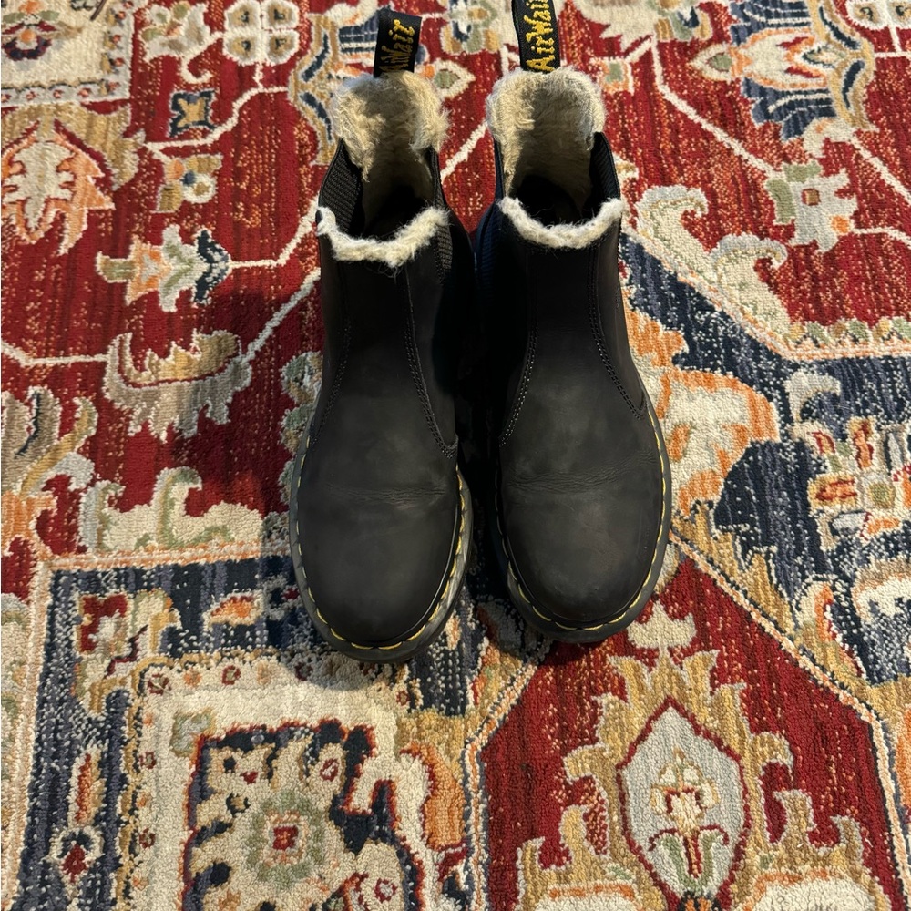 Dr. Martens Black Winter Boots with Fur Lining